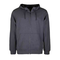 Sweat à Capuche Zippé Bosseur Jefferson Anthracite Noir