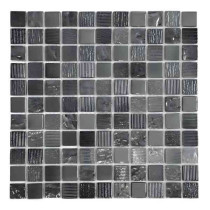 Mosaïque Noir en Verre 3650, Plaque 30,5 x 30,5 x 0,8 cm
