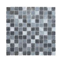 Mosaïque Noir Marbre Droit 3347, Plaque 30,5 x 30,5 x 1 cm