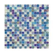 Mosaïque Verre et Pierre Nacre Bleu AN15, Plaque 30,5 x 30,5 x 0,8 cm