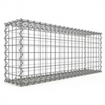 Gabion 100x40x20 cm fil 4 mm maille 5x5 cm 5 faces sans dessous