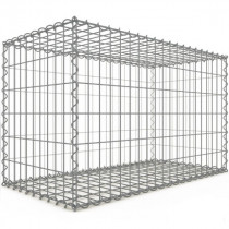 Gabion 100x60x50 cm fil 4mm maille 5x10 cm 5 faces sans 1 côté