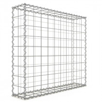 Gabion 100x90x20 cm fil 4mm maille 10x10 cm 5 faces sans 1 côté