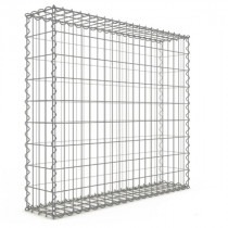 Gabion 100x90x20 cm fil 4mm maille 5x10 cm 5 faces sans 1 côté