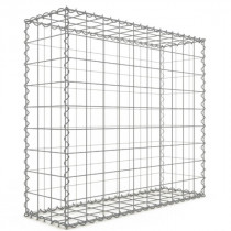 Gabion 100x90x30 cm fil 4mm maille 10x10 cm 5 faces sans 1 côté