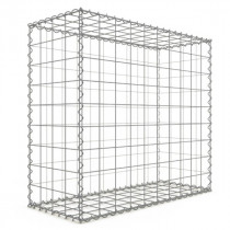 Gabion 100x90x40 cm fil 4mm maille 10x10 cm 5 faces sans 1 côté