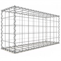 Gabion 200x100x30 cm fil 4mm maille 10x10 cm 5 faces sans 1 côté