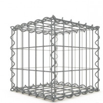 Gabion 30x30x30 cm fil 4mm maille 5x10 et 10x10 cm 5 faces sans 1 côté