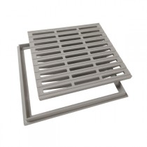 Grille de sol PVC 40 x 40 cm gris clair Nicoll GRC40 avec cadre