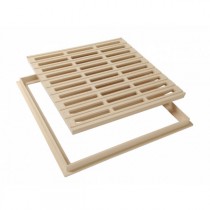 Grille de sol PVC 40 x 40 cm sable Nicoll GRC40S avec cadre