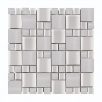 Mosaïque Inox Metal Verre Alu IN01, Plaque 30,5 x 30,5 x 0,8 cm