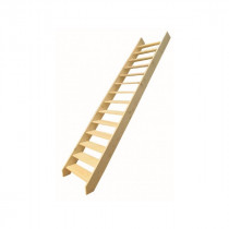 Escalier Droit Sapin 285x276x80 cm sans Contremarche sans Rampe 