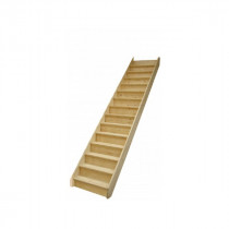 Escalier Droit Sapin 285x276x80 cm avec Contremarche sans Rampe 