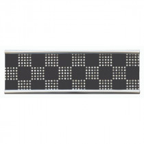 Frise Carrelage Diamant Noire Verre Alu LI01, Listel 4,8 x 60 x 0,8 cm