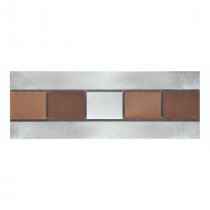 Frise Carrelage Marron Verre Alu LI19, Listel 6 x 60 x 0,8 cm