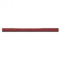 Frise Carrelage Paillette Rouge Verre Alu LI22, Listel 1 x 60 x 1 cm
