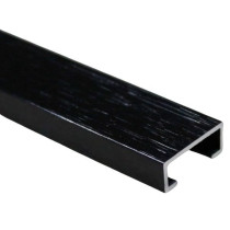 Listel en Aluminium Anodisé Noir Brossé 8 mm x 20 mm 2,5 m