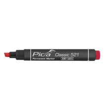 Marqueur Permanent Biseauté Pica Classic 521/40 Rouge, Lot de 10