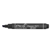 Marqueur Permanent Biseauté Pica Classic 521/46 Noir, Lot de 10