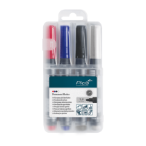 Marqueur permanent Pica Classic 520, Lot de 4 couleurs