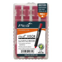 Mine pour Marqueur Pica Visor Permanent 991/40 Rouge, Lot de 4