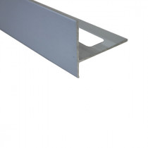 Nez de Marche en Aluminium Chromé Mat pour Carrelage 21 mm x 2,5 m