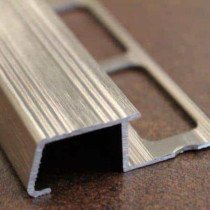 Nez de Marche en Aluminium Mat Chromé pour Carrelage 13 mm x 3 m
