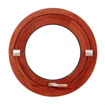 Oeil de boeuf basculant en bois exotique, rond diamètre 120 cm