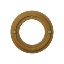 Oeil de boeuf vitré rond en bois exotique, diamètre 60 cm