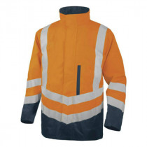 Blouson Parka DeltaPlus Optimum 2 Orange Fluo-Bleu Marine