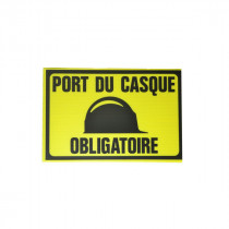 Panneau Casque Obligatoire Rectangulaire 30 x 20 cm