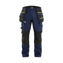 Pantalon Blaklader Stretch Striker 1970 Marine foncé/Jaune fluo