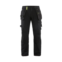 Pantalon de Travail Blaklader Stretch 4D 1522 Noir/Jaune fluo