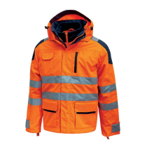 Parka de Pluie Haute Visibilité U-Power Backer Orange Fluo