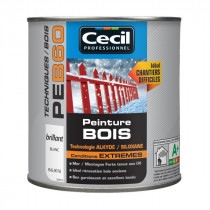 Peinture Bois Conditions Extrêmes Cecil PE B60 Blanc Brillant 0,5L