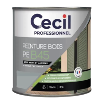 Peinture Bois Haute Performance Cecil PE B45 Gris Galet Satin 0,5L