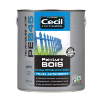 Peinture Bois Haute Performance Cecil PE B45 Gris Galet Satin 0,5L