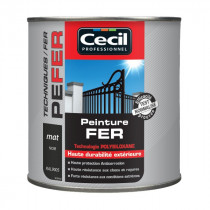 Peinture Fer Extérieur Haute Durabilité Cecil PE FER Noir Mat 0,5L