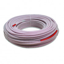 Tube PER Pré-gainé Rouge 20 mm, Couronne de 50 m