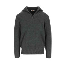 Pull Camionneur Col Zippé Herock Njord Gris