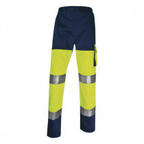 Pantalon de Travail DeltaPlus PHPA2 Jaune fluo-Bleu Marine