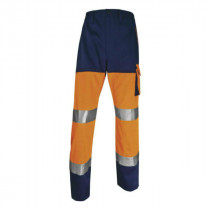 Pantalon de Travail DeltaPlus PHPA2 Orange Fluo-Bleu Marine