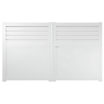 Portail Battant PVC Lames pleines Nancy Blanc, H 1,80
