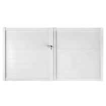 Portail Battant PVC Lames pleines Paris Blanc, H 1,60