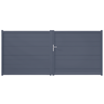 Portail Battant PVC Lames pleines Paris Gris 7016 Structuré H 1,60