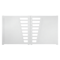 Portail Battant PVC Lames semi-ajourées Cannes Blanc, H 1,60