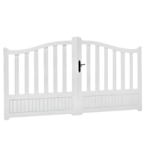 Portail Battant PVC Lames semi-ajourées Lux Blanc, H 1,45