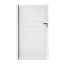 Portillon PVC Lames pleines Paris Blanc, H 1,60 x 1 m