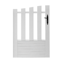 Portillon PVC Lames semi-ajourées Aix Blanc, H 1,45 x 1 m