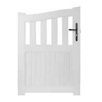 Portillon PVC Lames semi-ajourées Dijon Blanc, H 1,80 x 1 m